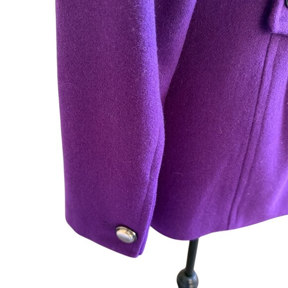 Coldwater Creek NewWT Purple Wool Blend Button Lined Pea Coat Small (8) - Picture 4 of 8
